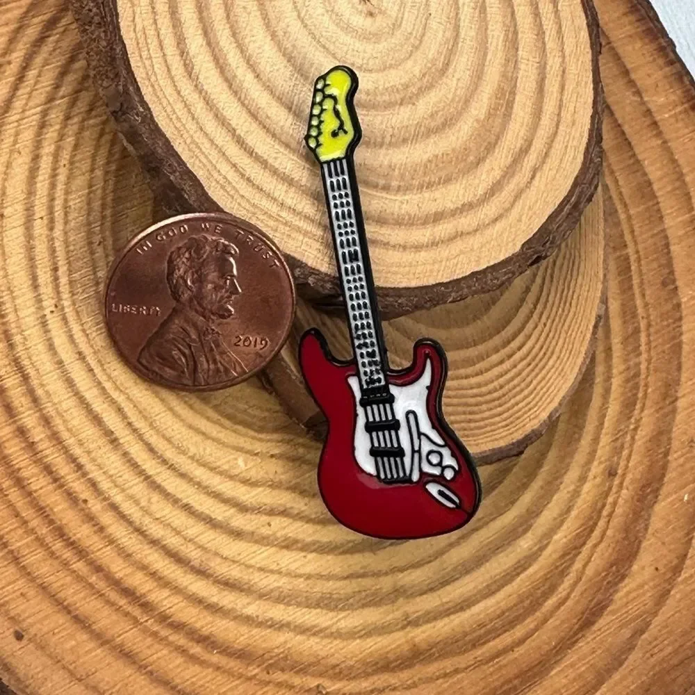 Electric Guitar Rock Enamel Pin/ Brooch